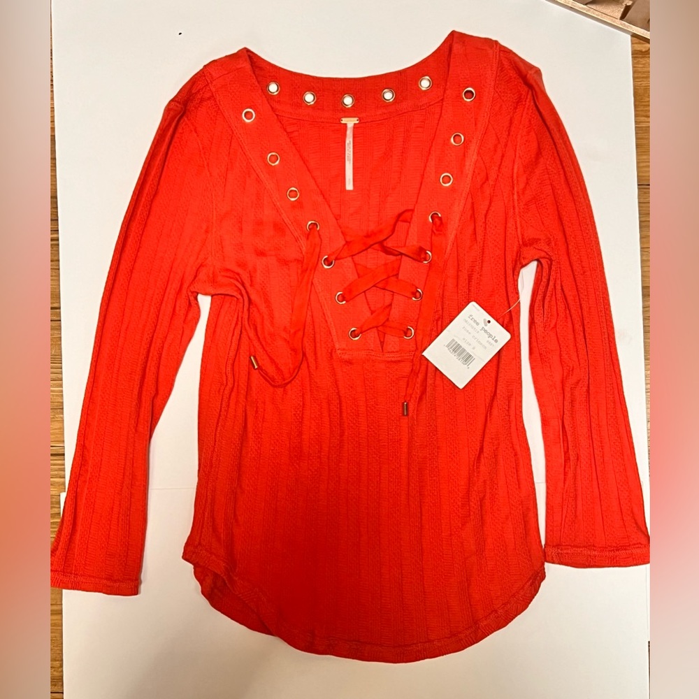 Free People Ice Cold Lace- Up Top - Picture 2 of 6